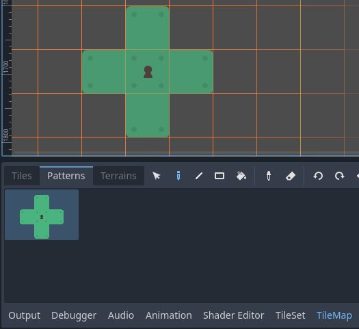 Colocar un patrón existente usando el editor de TileMap